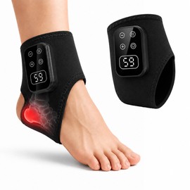 brenzo Wearable Foot & Ankle Massager with Heat & Vibration,Black