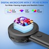 MAXLAPTER Pocket Digital Microscope for Adults Kids: 100X Handheld Magnifying Glass with Light, USB Coin Magnifier for Collector, Portable Jewelers Loupe with 2" Screen, Mini Scope for Trichome