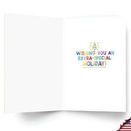 NobleWorks Christmas Greeting Card (Coach) with 5 x 7 Inch Envelope (1 Card) Merry Christmas Holiday Special Coach Holiday C8781XSG