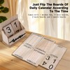 Sekonow Wooden Block Perpetual Calendar for Desk, Wood Desktop Month