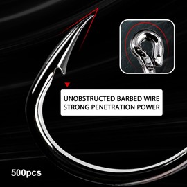 LAJUP Fishing Hooks, 500 Pieces Fishing Hooks Set Hooks Fishing with Barbed Hooks Carbon Steel Fishing Hooks Mixed 10 Sizes of Fishing Hooks with Barbs for Freshwater and Saltwater Fish