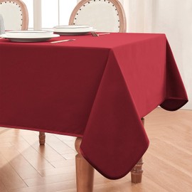 BALCONY & FALCON Rectangle Tablecloth Waterproof Table Cover Peach-Skin Fabric and Satin Double-Sided Usable Table Cloth for Wedding, Party, Restaurant, Hotel and Dining (Red 55×70)