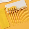 Makeup Soft Brush Set with Pouch Portable Cosmetic Tools Blush Contour Brown 2ea