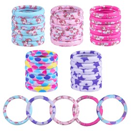 Pack of 30 Hair Bobbles Girls Colourful Hair Bobbles Women Colourful Elastic Cable Bobbles Girls Nylon Soft Hair Bobbles for Girls Women Thick Curly Straight Hair (C Unicorn)