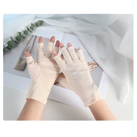 INOGIH Women Fingless UV Protection Sunblock Gloves,Outdoor Non-Slip Driving-Gloves for Cyling