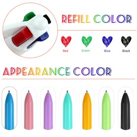 Chostky 28PCS 4-in-1 Multicolor Pens, Retractable Ballpoint Pens 4 Colours Barrel Ball Point Pen 0.5mm Ink Pens for Office School Supplies Students Children Gift