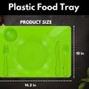 LSANDM Green Plastic Food Tray 14.2x10 inches with Compartment for