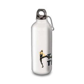 Trinkflasche / Wasserflasche aus Aluminium – Edelstahl (Thermoskanne 24 Stunden), wiederverwendbar, 330 ml bis 750 ml, Hommage an Johnny Hallyday (Aluminium, Karabiner M 500 ml)