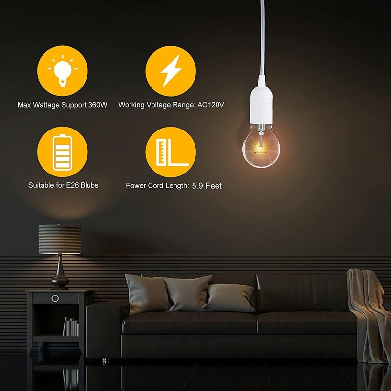 Simple Deluxe 360W 5.9FT Extension Hanging Lantern Pendant Light Lamp