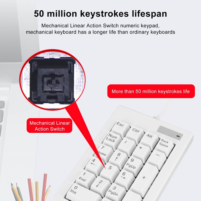 21 Key Numeric Keypad DC 5V Linear Action Switch Mini
