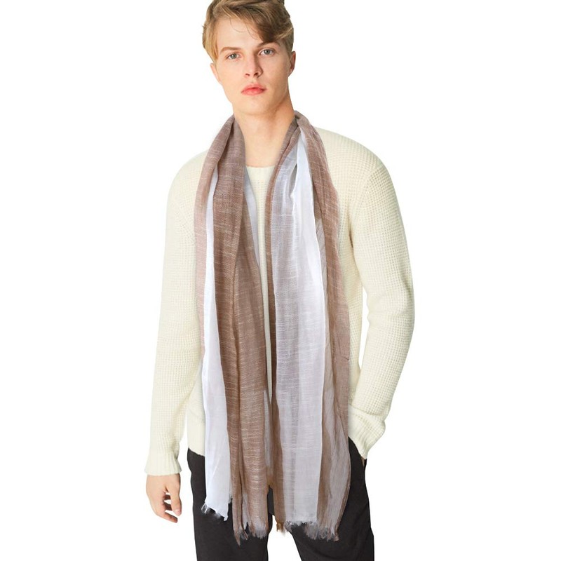 DAMILY Men's Scarf, Large Size, Plain, For Spring and Autumn,