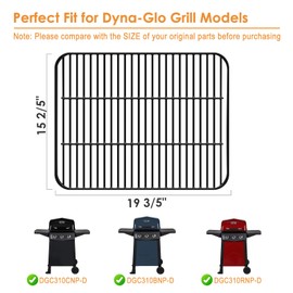 AJinTeby Cooking Grate Replacement for Dyna-Glo 3-Burner Open Cart Propane DGC310CNP-D, DGC310RNP-D, DGC310BNP-D, 19 3/5 inch Porcelain Coating Steel Cooking Grid