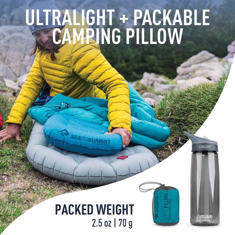 SEA TO SUMMIT Aero Ultra Light Pillow, Large, Aqua