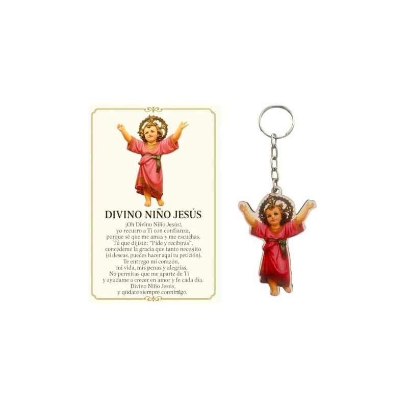 Recuerdos Divino Niño Jesús – 20 Llaveros MDF con Tarjeta