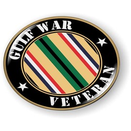 Gulf War Veteran 3D Domed CAR Emblem Badge Sticker Flexible Round