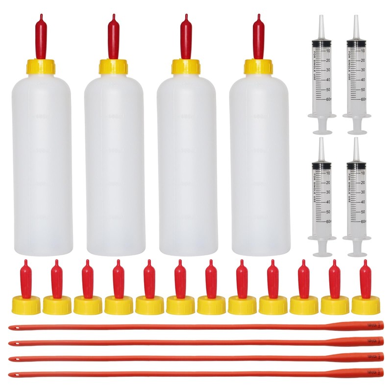 24Pcs Lamb and Goat Kid Feeding Tube Kit Feeding Bottles