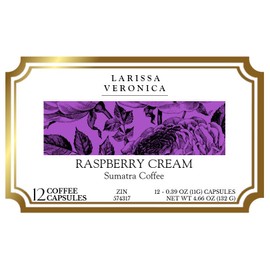 Raspberry Cream Sumatra Coffee (Single Serve K-Cup Pods) (Gourmet, Naturally Flavored, Whole Coffee Beans) (12 pods, ZIN: 574317)