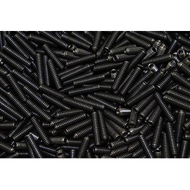 (500) Socket Set Screw 1/4-20 x 1 Cup Point Allen Plain Black