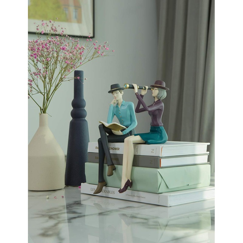 HAUCOZE Modern Home Decor Sculpture Woman Figurine Statue Table Centerpiece
