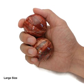 Top Chi Snakeskin Jasper Baoding Balls for Hand Therapy, Exercise, and Stress Relief (Large 2 Inch)
