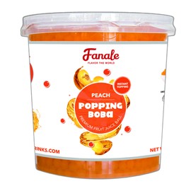 Fanale Peach Popping Boba Pearls, Vegan, Non GMO, Gluten Free, Fat Free, Perfect for Bubble Tea, Smoothies, Ice Cream, Desserts, and Beverages | FPB010