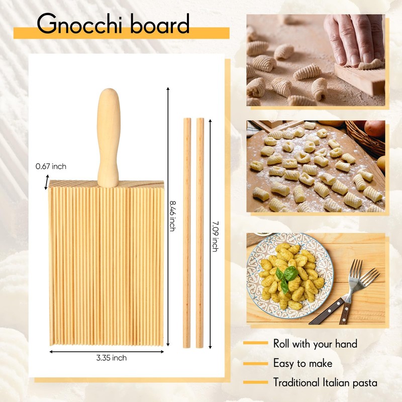 10 Pcs Gnocchi Board Set Includes Ravioli Pasta Cutter Wheel,