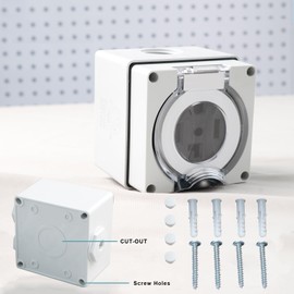 HIITlO 14-30R RV/EV Power Outlet Box. NEMA 14-30R Power OutletBox, 30Amps 125/250Volt Receptacle, Weatherproof Outdoor Electrical Power Box for Campers/Trailers - ETL Listed (14-30R)