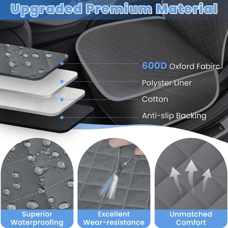ELONGRIVER Dog Car Seat Covers, Waterproof Front Seat Cover