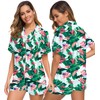 SWOMOG Womens Silk Satin Pajamas Set Short Sleeve Sleepwear Button