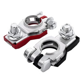 Zipelo Battery Terminal Connector, Top Post Battery Cable Terminal Clamp Set, Positi...