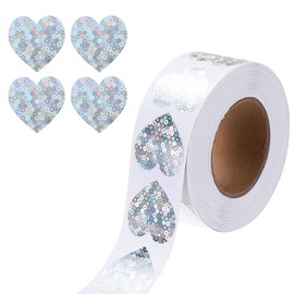 QUARKZMAN 500 Stück Laser-Herz-Aufkleber Selbstklebende Glitzerfolie Belohnungsaufkleber für Klassenzimmer Lehrerbedarf Geburtstagspaket Dekoration Mehrfarbig 1 Zoll