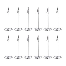 Tincogo 12pcs Place Card Holder Memo Holder Clip Photo Holder Table Number Holder Sliver
