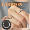 2 Pcs Stainless Steel Finger Rings,Multicolor Relief Spinner Rings (blue+white)