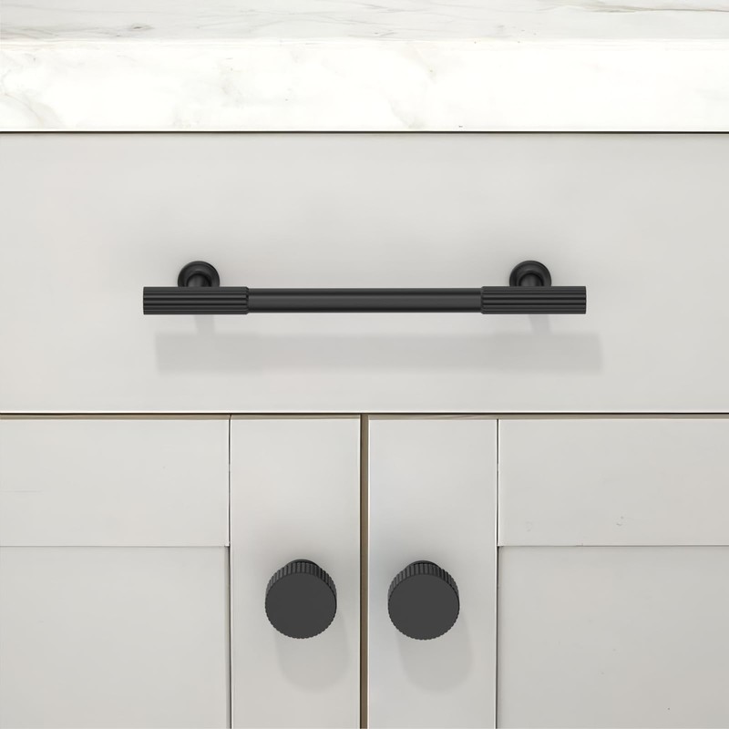 Asimerdeco AR005 10 Pack Matte Black Cabinet Knobs Single Hole