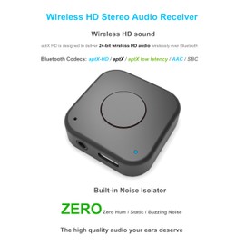 Aston Innovations A3031 Aux Bluetooth Receiver for Car/Home Stereo Music Streaming with AAC aptX HD, Handsfree Calls (Car Kit), Bluetooth Car Adaptor, Built-in Noise Isolator, RCA/3.5mm Outputs
