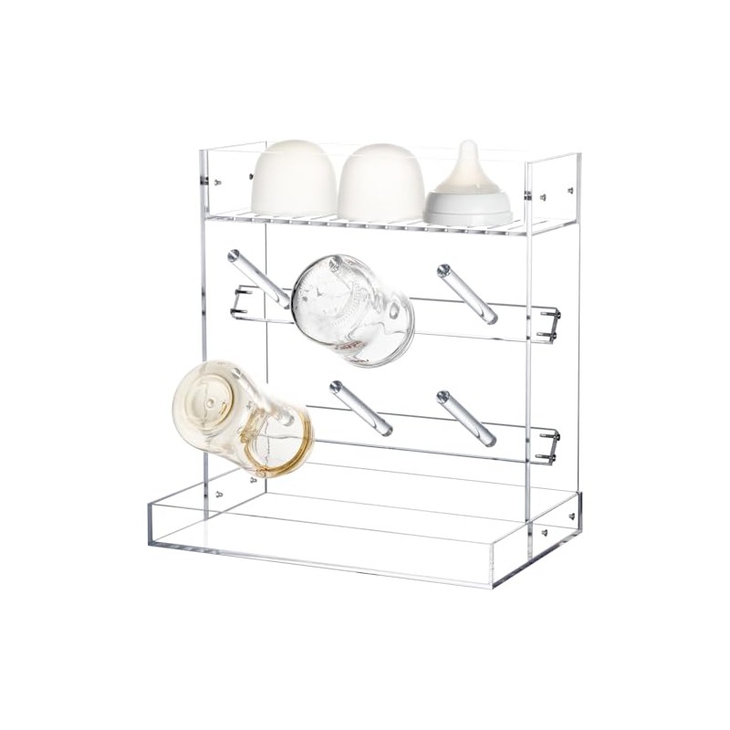 Heyrelda Acrylic Baby Bottle Drying Rack Vertical Bottle Dryer Space