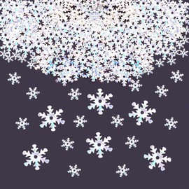 ParPix Pack of 1500 Snowflakes Decorative Confetti, Glitter Christmas Table Decoration, Small Scatter Decoration, Christmas Winter Decoration, Snowflake Christmas Decoration for Wedding, Birthday, New