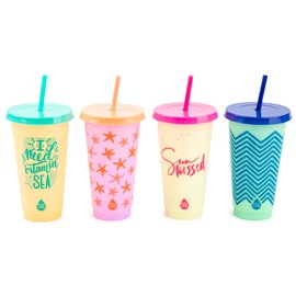 TAL Color Changing Cup with Lid and Straw 24oz, Pattern