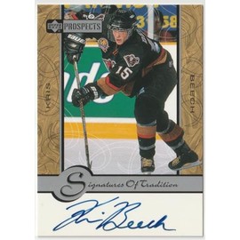 1999-00 Kris Beech Hockey Card Upper Deck Prospects Signatures of Tradition Autograph #KB Hitmen