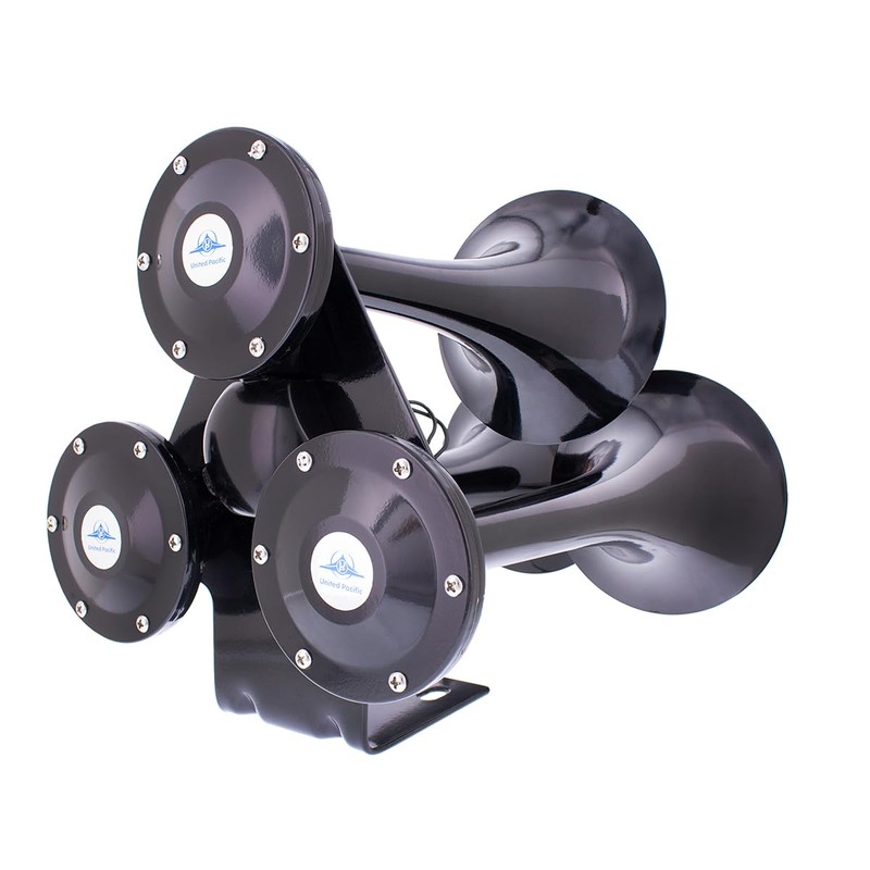 United Pacific 46127 Black 3 Trumpet Train Horn, 12V Heavy-Duty