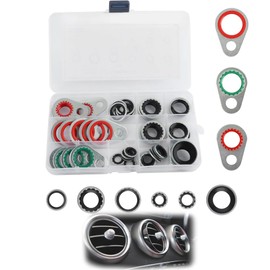 60 PCS AC Seal Kit,Car Accessories Gasket,Car Air Conditioning AC O Ring Kit,A/C Compressor Seal Kit,Automotive Replacement Seal Gasket,AC Gasket Kit,for Compressor Automotive A/C Plumbing Repair