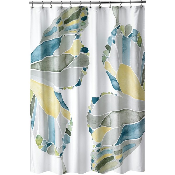 Shell Rummel Shower Curtain, Butterfly Collection, 70" x 72", Yellow
