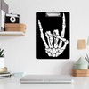 Skull Hand Skeleton Finger Plastic Clipboards with Low Profile Clip