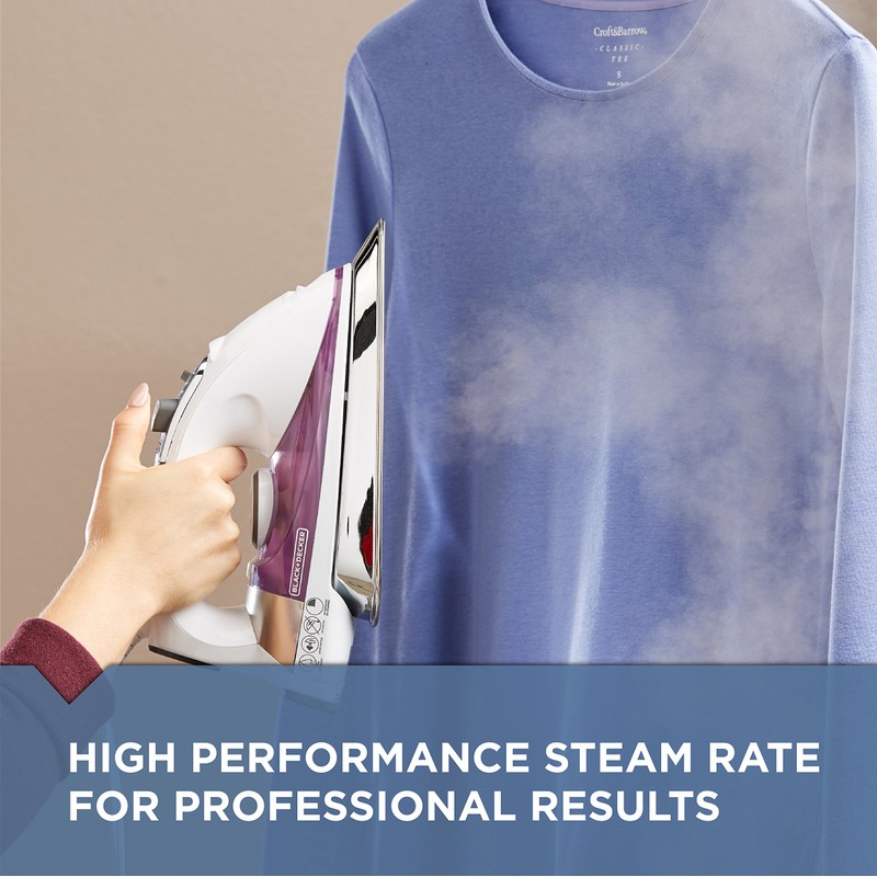 BLACK+DECKER IR1350S Professional Steam Iron with Stainless Steel Soleplate and