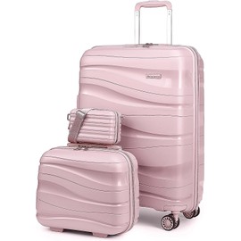 Melalenia Luggage Sets 5 Piece Expandable Suitcase Set, PP Hardshell Suitcase with Spinner Wheels,Lightweight Carry On Luggage with TSA Lock for Women