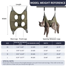 Letrcxo Pet Dog Cat Grooming Hammock Harness for Cats & Dogs,Pet Grooming Hanger Sling Holder Restraint Bag with Wide Strap,Nail Clipper/Trimmer,Nail File,Pet Grooming Hammock for Claw/Eye/Ear Care-L