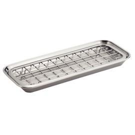 iDesign Gia Polished Stainless Steel 2-Piece Soap and Sponge Tray - 1.25" x 4.13" x 10.38"