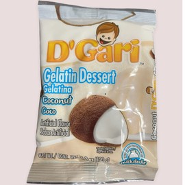 D'Gari D'Gari Gelatin, Pack of 5 Assorted Flavors, 4.2oz each: 1-Condensed Milk, 1-Crystal, 1-Coconut, 1-Pineapple, 1-Strawberry.