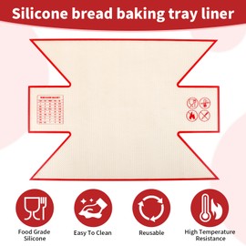 2Pcs Silicone Bread Loaf Pan Liner for Dutch Oven, Extra Thick Silicone Baking Mat, Non-Slip & Easy Clean Reusable Sourdough Bread Baking Supplie - For Cookies, Bread, Pastry
