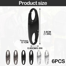 6PCS Zipper Lock Alloy Backpack Lock 3 Colors Zip Lock Anti Theft Clips S Carabiner Small Zipper Pull Locks S Hooks for Backpacks Camping Fishing Traveling Outdoor Sports(Silver Black and Gun Color)